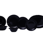 30 PCS 6 PERSON DINNER SET BLACK MELAMINE
